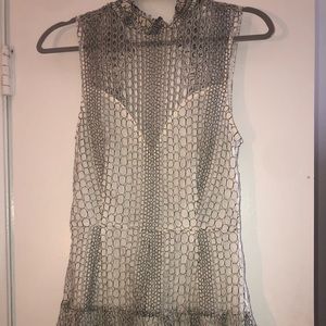 Boutique white and black laced romper